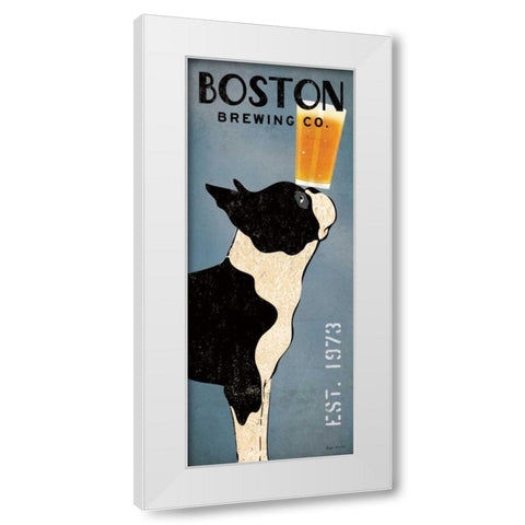 Boston Terrier Brewing Co Panel White Modern Wood Framed Art Print by Fowler, Ryan
