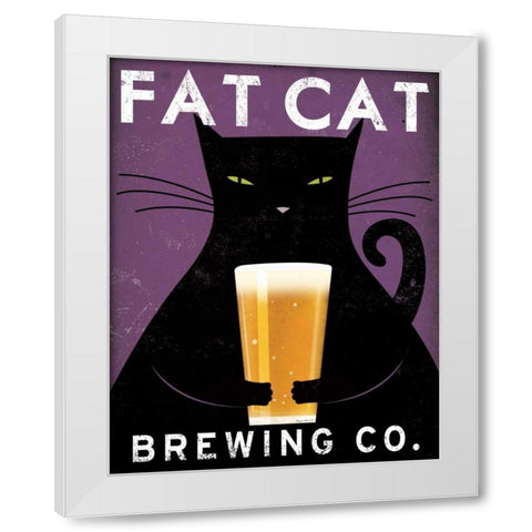 Cat Brewing no City White Modern Wood Framed Art Print by Fowler, Ryan
