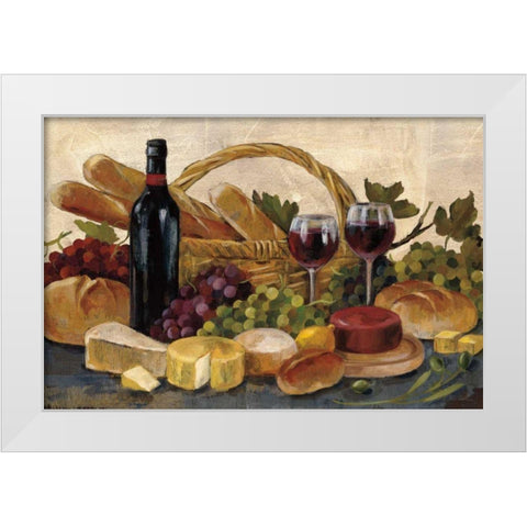 Tuscan Evening Wine Crop White Modern Wood Framed Art Print by Vassileva, Silvia
