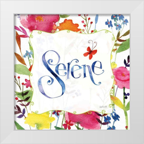 Serene White Modern Wood Framed Art Print by Tavoletti, Anne