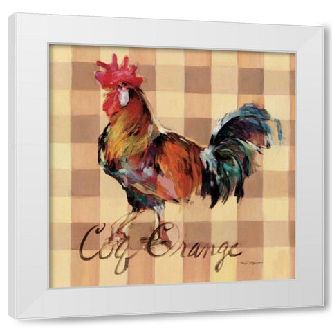 Coq Orange White Modern Wood Framed Art Print by Hageman, Marilyn