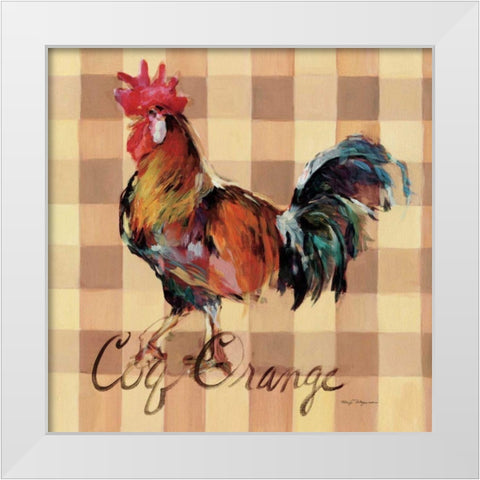 Coq Orange White Modern Wood Framed Art Print by Hageman, Marilyn