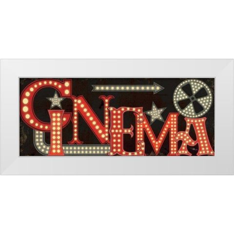 Movie Lights I White Modern Wood Framed Art Print by Pela Studio