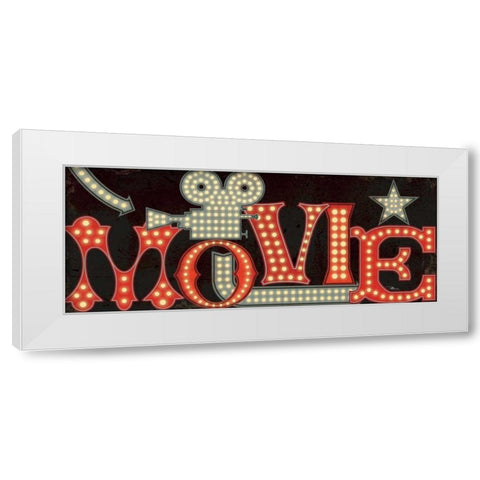 Movie Lights II White Modern Wood Framed Art Print by Pela Studio