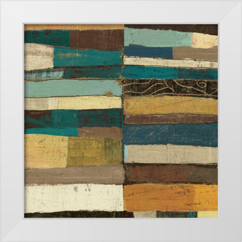 Eileen V Blue White Modern Wood Framed Art Print by Warrick, Cheryl