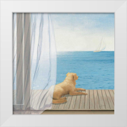 Blue Breeze II White Modern Wood Framed Art Print by Wiens, James