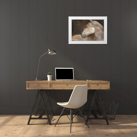 Looking Back White Modern Wood Framed Art Print by Hristova, Albena