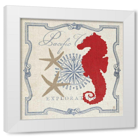 Pacific Seahorse White Modern Wood Framed Art Print by Mousseau, Studio
