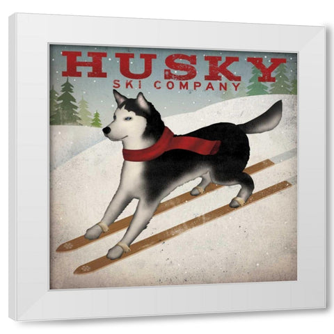Husky Ski Co. White Modern Wood Framed Art Print by Fowler, Ryan