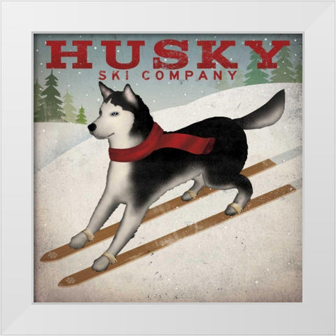 Husky Ski Co. White Modern Wood Framed Art Print by Fowler, Ryan