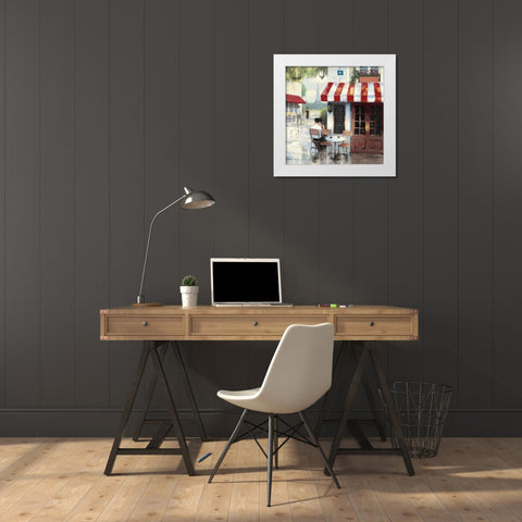 Relaxing at the Cafe II White Modern Wood Framed Art Print by Wiens, James