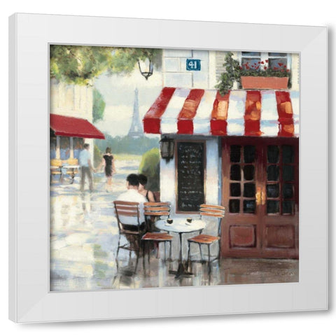 Relaxing at the Cafe II White Modern Wood Framed Art Print by Wiens, James