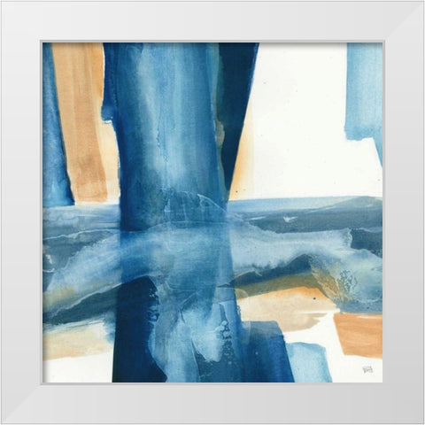 Indigo V White Modern Wood Framed Art Print by Paschke, Chris
