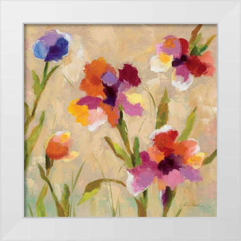 Bold Bright Flowers III White Modern Wood Framed Art Print by Vassileva, Silvia