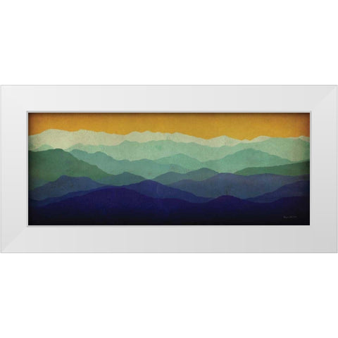 Yellow Sky Mountains White Modern Wood Framed Art Print by Fowler, Ryan