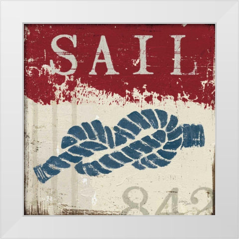 Nautical III Red White Modern Wood Framed Art Print by Wellington Studio