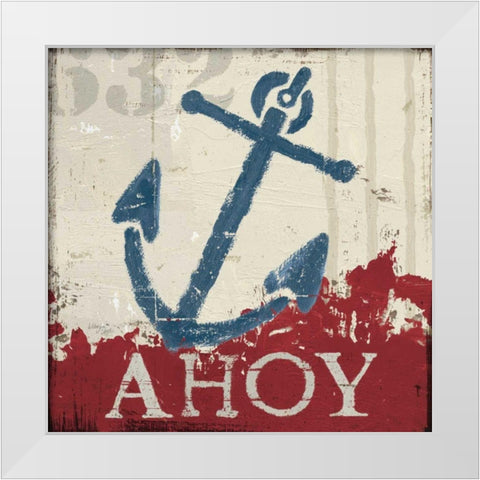 Nautical IV Red White Modern Wood Framed Art Print by Wellington Studio