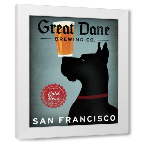 Great Dane Brewing Co San Francisco White Modern Wood Framed Art Print by Fowler, Ryan