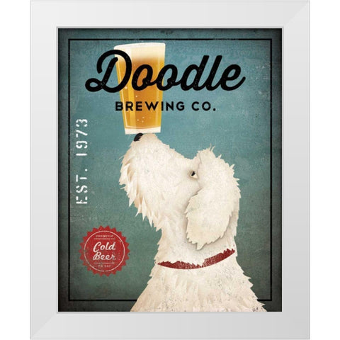 Doodle Beer White Modern Wood Framed Art Print by Fowler, Ryan