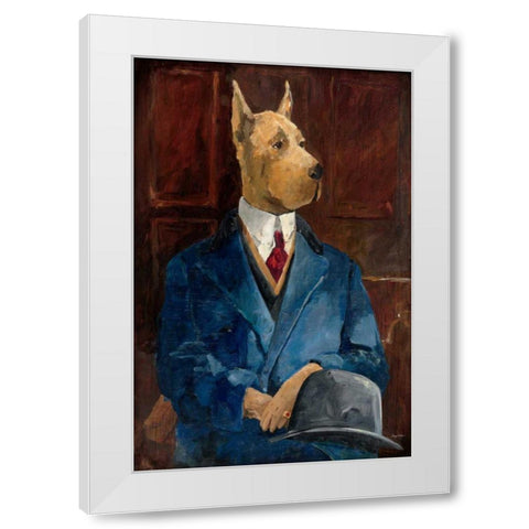 Inspector Dogleash White Modern Wood Framed Art Print by Tillmon, Avery