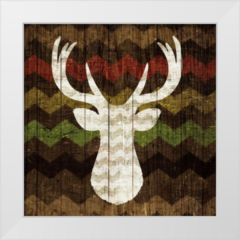 Southwest Lodge - Deer II White Modern Wood Framed Art Print by Mullan, Michael