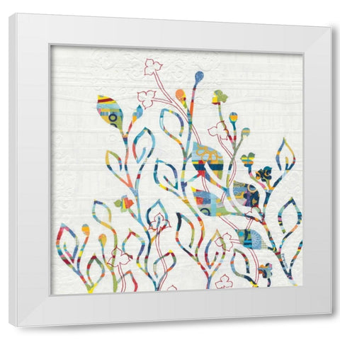 Rainbow Vines with Flowers White Modern Wood Framed Art Print by Ferguson, Kathy