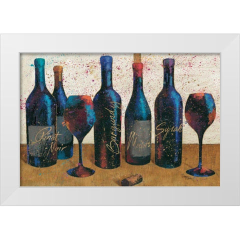Wine Splash Light I White Modern Wood Framed Art Print by Wellington Studio