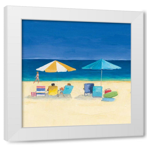 Day at the Beach Sq III White Modern Wood Framed Art Print by Tillmon, Avery