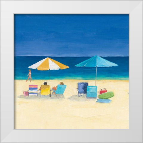 Day at the Beach Sq III White Modern Wood Framed Art Print by Tillmon, Avery