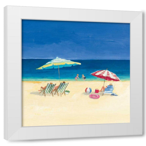 Day at the Beach Sq IV White Modern Wood Framed Art Print by Tillmon, Avery