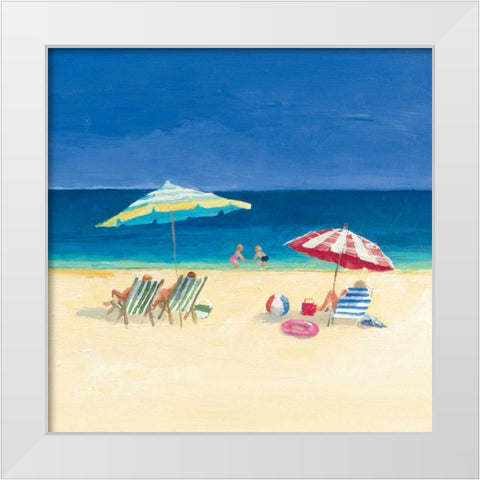 Day at the Beach Sq IV White Modern Wood Framed Art Print by Tillmon, Avery