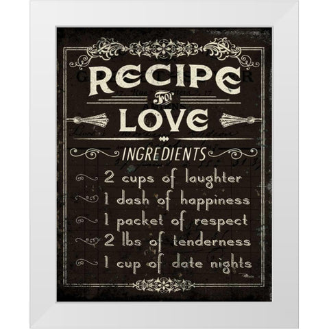 Life Recipes I White Modern Wood Framed Art Print by Pela Studio