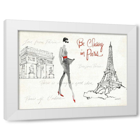 Red Flair VII White Modern Wood Framed Art Print by Tavoletti, Anne