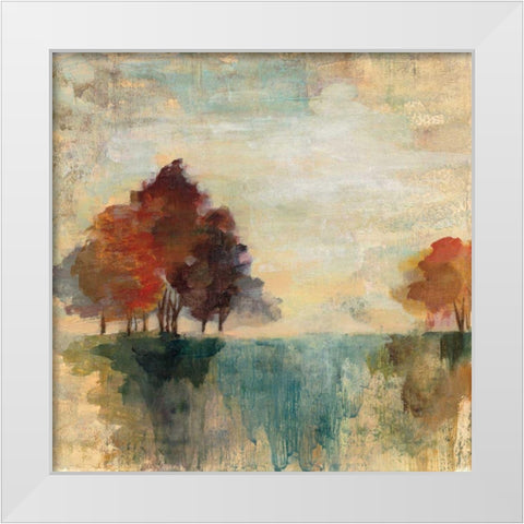 Landscape Monotype II White Modern Wood Framed Art Print by Vassileva, Silvia