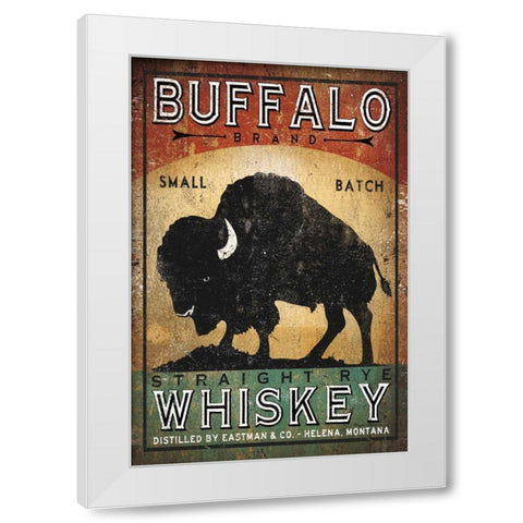 Buffalo Whiskey White Modern Wood Framed Art Print by Fowler, Ryan