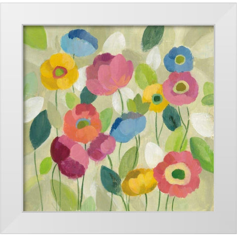Fairy Tale Flowers I White Modern Wood Framed Art Print by Vassileva, Silvia