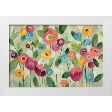 Fairy Tale Flowers V White Modern Wood Framed Art Print by Vassileva, Silvia