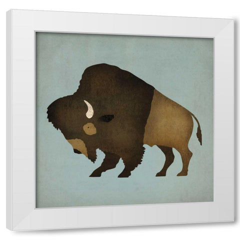 Buffalo Bison II White Modern Wood Framed Art Print by Fowler, Ryan