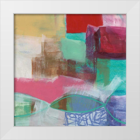 Fun Colors I White Modern Wood Framed Art Print by Davies, Jane