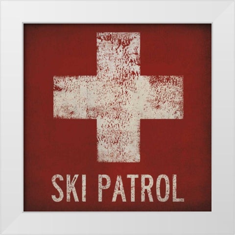 Ski Patrol White Modern Wood Framed Art Print by Fowler, Ryan