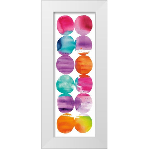 Spring Dots Panel I White Modern Wood Framed Art Print by DeNeige, Elyse