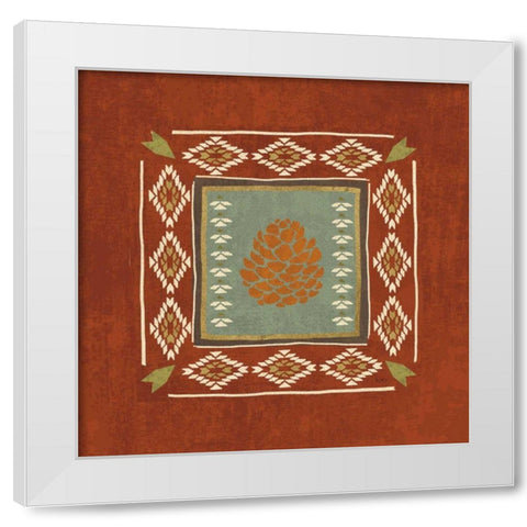 Lodge Resort Tile IV White Modern Wood Framed Art Print by Charron, Veronique