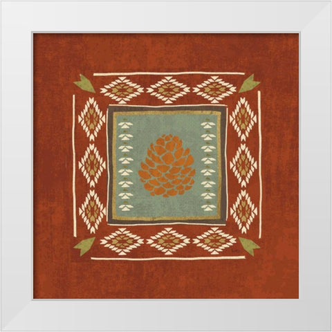 Lodge Resort Tile IV White Modern Wood Framed Art Print by Charron, Veronique