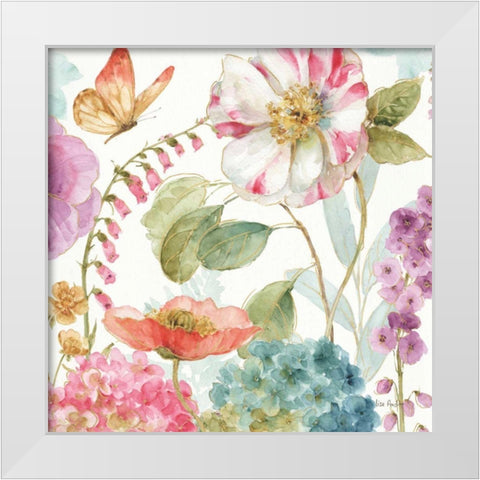 Rainbow Seeds Flowers II White Modern Wood Framed Art Print by Audit, Lisa