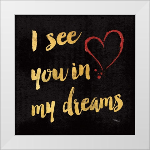 Goodnight I Dark White Modern Wood Framed Art Print by Pela Studio