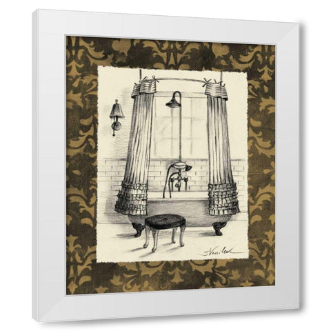 Elegant Bath I White Modern Wood Framed Art Print by Vassileva, Silvia
