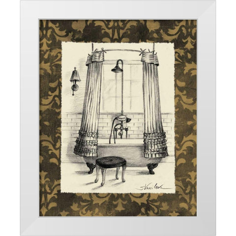 Elegant Bath I White Modern Wood Framed Art Print by Vassileva, Silvia