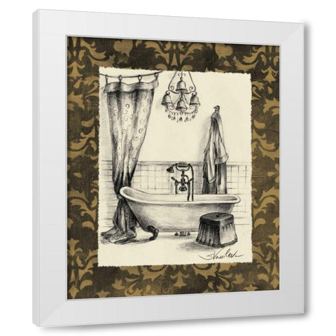 Elegant Bath II White Modern Wood Framed Art Print by Vassileva, Silvia
