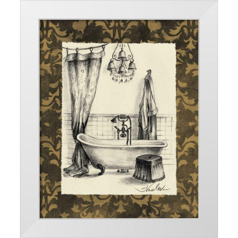 Elegant Bath II White Modern Wood Framed Art Print by Vassileva, Silvia