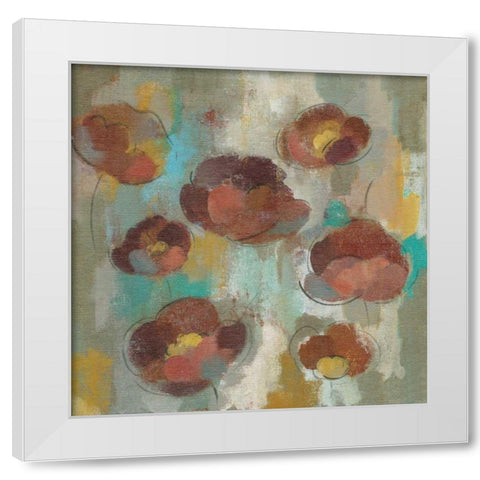 Marsala Blooms II White Modern Wood Framed Art Print by Vassileva, Silvia